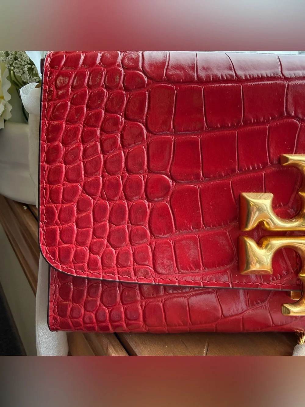 Tory Burch 77037 ELEANOR EMBOSSED CLUTCH